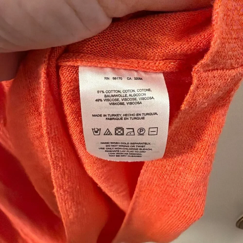 Moth Anthropologie Women's Orange Short Sleeve sweater that buttons in the back